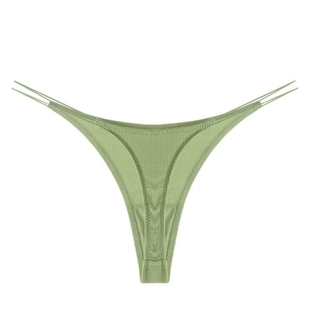 

EHTMSAK Women s Low Rise T-Back Panties Stretch G-String Thongs Underwear Sexy Tangas Green M