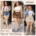thumbnail image 6 of Manzi 4 Pack Plus Size Pantyhose for Women Sheer Stocking Nude 3XL, 6 of 7