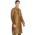 thumbnail image 5 of SKAVIJ Men's Tunic Art Silk Long Shirt Embroidered Casual Kurta (x-Large, Brown), 5 of 6