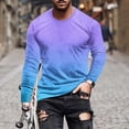 thumbnail image 2 of GuangCheng Mens Tees Gradient Round Neck Long Sleeve Pullover Soft Blouses Lightweight T shirts, 2 of 4
