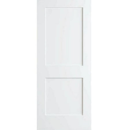 Kimberly Bay 30 in. x 80 in. White 2-Panel Shaker Solid Core Pine Interior Door Slab