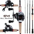 thumbnail image 6 of Sougayilang Fishing Combo Portable 4 Sections Casting Fishing Rod and 17+1BB Baitcasting Reel Set, 6 of 8