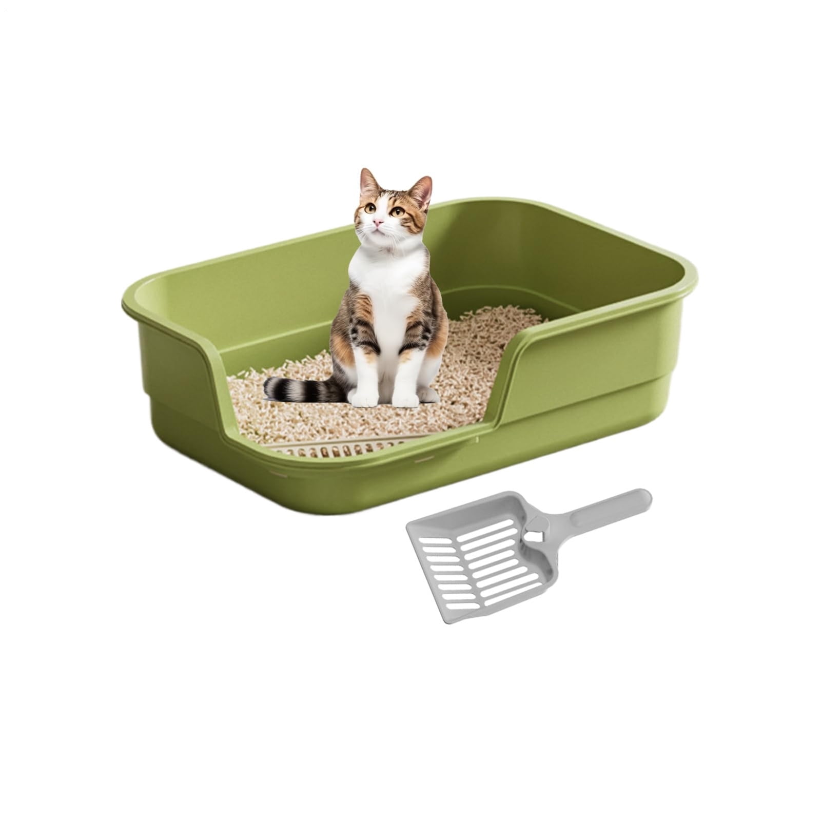 Extra Large Semi Enclosed Cat Litter Box High Sides Low Entry Open Top Kitty Toilet Splash Control for Senior Cats Kittens Multi Cat Home Apartment Senior Cats Multi Cat Clean Home Litter Control