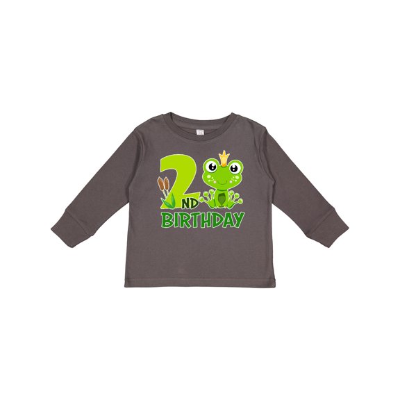 Inktastic 2nd Birthday Prince Frog Boys Long Sleeve Toddler T-Shirt