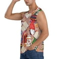 thumbnail image 3 of Bingfone Gnomes Books Tea Cups Pattern Men's Tank Tops Workout Sleeveless Tee Shirts Running Beach Tanks for Men-3X-Large, 3 of 8