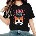 thumbnail image 1 of Camisetas de Cuello de Tripulación de Manga Corta para Mujeres Carta Impresa Camiseta 95% Poliéster 5% Spandex, Manga Corta Cuello Redondo Top Casual para Diario, 1 of 5