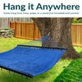 thumbnail image 4 of Sunnydaze Large Double Wide Two-Person Polyester Rope Hammock with Spreader Bars - 600 lb Weight Capacity - Blue, 4 of 7