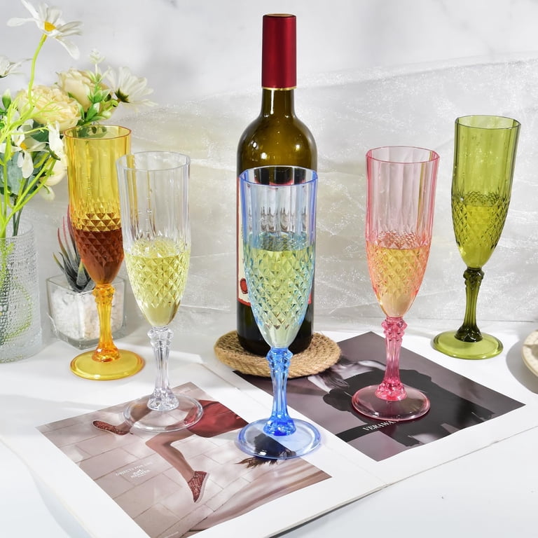 HAKEEMI Elegant Champagne Flutes Set of 12 Champagne Glasses for Wedding or Christmas, 6 oz Ideal for Sparkling Wine - Dishwasher Safe