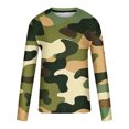 thumbnail image 4 of Dagegui Camouflage Shirts for Men Long Sleeve Crewneck Pullover T-Shirts Lightweight Outdoor Athletic Shirt Fall Winter Thermal Tees Tops Khaki 2XL, 4 of 5