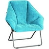 Limited Portable Foldable Hexagon Plush Indoor Accent Seat Folding Dish Chair Perfect for Bedrooms Dorm Rooms Living Rooms and Gaming Teal Corduroy (Pack of 3)