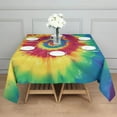 thumbnail image 3 of Colorful Rainbow Tie Dye Spiral Pattern Square Tablecloth,Waterproof Square Table Cover,Wipeable Spillproof Washable Table Cover for Home Kitchen Party Decor 42"X42"(107x107cm), 3 of 6