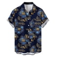 thumbnail image 4 of Stamzod Mens Button Down Shirt Short Sleeve Hawaiian Shirt Casual Summer Beach Shirts with Pocket Dark Blue S, 4 of 6