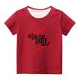 thumbnail image 4 of ibuvkizy Baby Girl Clothes Graphic Round Neck Crop Top Girls Short-Sleeve T-Shirt Tops, 4 of 4