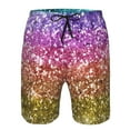 thumbnail image 4 of Kdxio Glitter Rainbow Pattern Mens Casual Shorts - Drawstring Summer Beach Sports Shorts for Men, 4 of 9