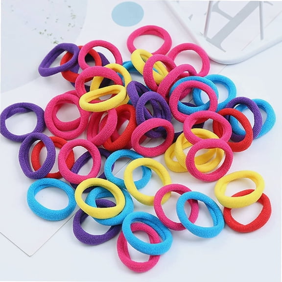 50 Pcs Baby Hair Ties, Cotton Toddler Hair Ties for Girls and Kids, Multicolor Small Seamless Hair Bands Elastic Ponytail Holders