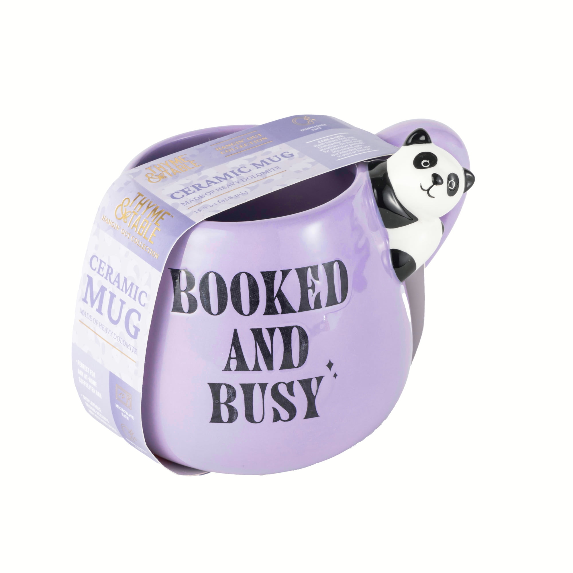 (2 pack) Thyme & Table Booked and Busy Panada Mug 15.5 fl oz, Stoneware