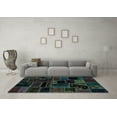thumbnail image 3 of Ahgly Company Indoor Square Patchwork Turquoise Blue Transitional Area Rugs, 6' Square, 3 of 4