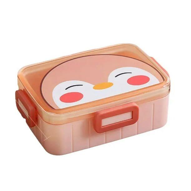 Portable 2 Compartment Adult Bento box,Leakproof Plastic Lunch Box