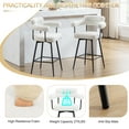 thumbnail image 5 of ONEVOG 26.7'' Swivel Counter Height Stools Set of 2, Modern Barrel Bar Stools with Backs & Arm Rest, Upholstered Sherpa Counter Chairs for Kitchen Island, White, 5 of 9
