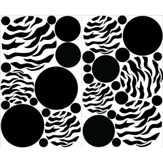Black Zebra Print Dot Wall Decals Stickers Stripped Dots Children S Nursery Decor