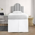 thumbnail image 2 of 56 Inch Drop Twin XL Size Dorm Bed White Solid Bed Skirt Lightweight Pleated Pattern Split Corner Premium Hotal Quality With Flexible Elastic & Fade Resistent, 2 of 6
