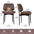 thumbnail image 2 of LainTene Modern Dining Room Chairs Set of 6, Faux Leather and Bentwood Design with Metal Legs, Ideal for Kitchen or Dining Space, 2 of 8