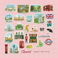 thumbnail image 2 of Navy Peony Bustling London Travel Stickers (28pcs) - Gouache, Waterproof Decals for Scrapbooks, 2 of 12