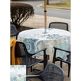 thumbnail image 5 of Outdoor Tablecloth with Umbrella Hole for Patio/Picnic/Party/Camping, Summer Marine Life Waterproof Table Cloth Square Cover Washable, Ocean Coastal Weeping Corals Starfish (54"x 54"), 5 of 9