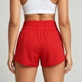 thumbnail image 4 of KHONTS Women's 2-in-1 Athletic Shorts High Waist Running Short with Pockets Sporty Shorts Gym Workout Shorts Red XS, 4 of 9