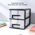 thumbnail image 3 of Cajón De Almacenamiento De Plástico Transparente Organizador, Caja De Cajón De Escritorio De 2 Niveles Con Cajones Corredizos A Prueba De Polvo Para Oficina,, 3 of 7