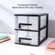 thumbnail image 3 of Organizador De Escritorio, 2 Cajones Caja De Almacenamiento Apilable De Plástico Transparente Con Diseño A Prueba De Polvo Y Antideslizante, Organizador De, 3 of 7