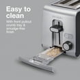 thumbnail image 4 of Proctor Silex 2-Slice Toaster with Sure-Toast Technology, Shade Selector, & Crumb Tray, Silver, 4 of 9