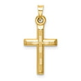 thumbnail image 3 of 14k Yellow Gold Hollow Diamond-cut Cross Pendant, 3 of 5