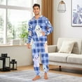 thumbnail image 4 of Halloween Ghost Flowers Grids Adult Onesie Pajamas Slim Fit Christmas One Piece Suit Pjs for Women and Men Hooded Zipper, 4 of 7