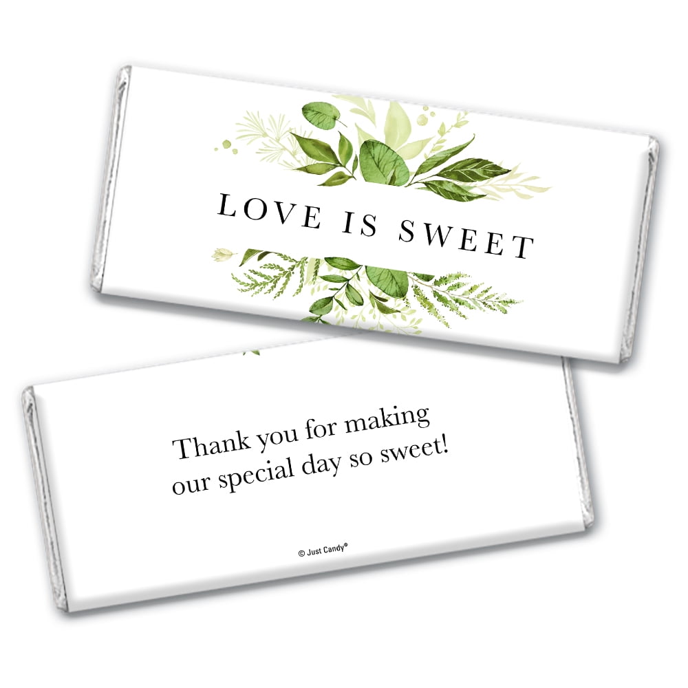 25ct Botanical Wedding Favors for Guests Chocolate Bar