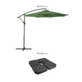 thumbnail image 3 of CorLiving 9.5ft Tilting Cantilever Outdoor Patio Umbrella with Steel Frame, 8 Support Arms, and Base Weights Included, 3 of 7