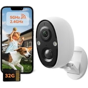 SensForge 2.5K Indoor/Outdoor Battery Camera, Dual-Band WiFi, Smart AI Human & Pet Detection, 32GB microSD Card Included, Color Night Vision, Magnetic Mount, Optional Subscription