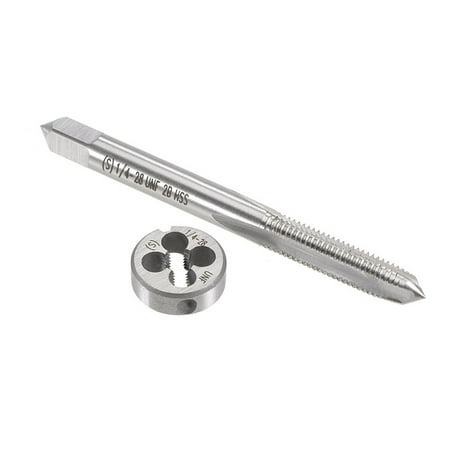 

BAMILL 1/4\\ -28 UNF Tap and Die Set HSS Thread Tap with Round Threading Die Right Hand
