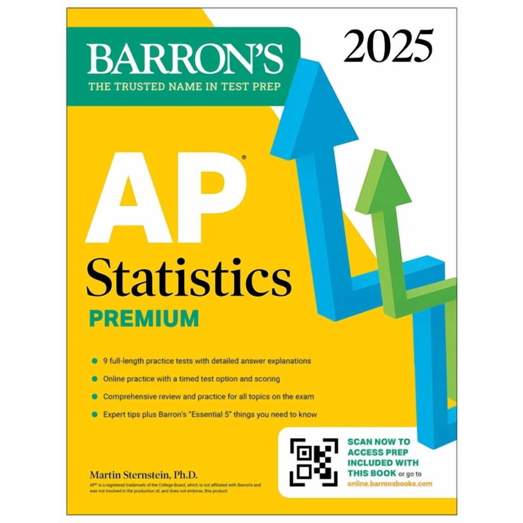 Barron's AP Prep AP Statistics Premium, 2025: Prep Book with 9 Practice Tests + Comprehensive Review + Online Practice, (Paperback)