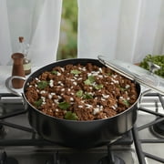 Infuse 10.5Qt Nonstick Aluminum Covered Caldero Jumbo Cooker Saute Pan with Glass Lid, Black