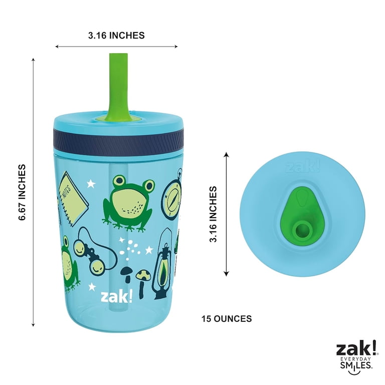 Zak Designs 15oz Kelso Toddler Cups, Leak-Proof Travel and At-Home