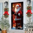 thumbnail image 4 of Christmas Door Cover 35 x 71 Inches – Santa Claus Design Polyester Holiday Door Banner – Indoor/Outdoor Christmas Decoration for Front Door, Wall or Party Background, 4 of 5