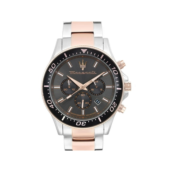 Maserati Sfida 44mm Two-Tone Steel Black Dial Quartz Mens Watch R8873640002