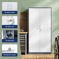 thumbnail image 4 of Metal Storage Cabinet with 2 Locking Doors and 5 Adjustable Shelves, 72" Garage Storage Cabinet Steel Lockable for Office,Home,Garage, 4 of 17