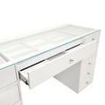 Impressions Vanity Slaystation Naomi Vanity Desk with Glass Tabletop with 10 Storage Drawers