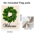thumbnail image 3 of NewJum Wreath Spring Garden Flag Magnolia Leaves Welcome Small Yard Flag Double Sided Burlap Summer Flag for Outside Decor 12x18, 3 of 6