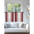 thumbnail image 4 of Sheer Curtains 45 Inch Length 2 Panels Set for Kitchen, Red White Ombre Semi Sheer Curtains for Windows, Farmhouse Chic Minimalist Gradient Art Voile Window Treatments Rod Pocket Curtain, 4 of 7