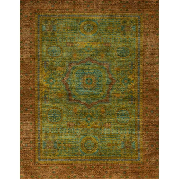 Ahgly Company Indoor Rectangle Abstract Saddle Brown Abstract Area Rugs, 2' x 4'