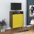 thumbnail image 2 of Manhattan Comfort Freedom Commode à 4 Tiroirs en Marron et Jaune, 2 of 8