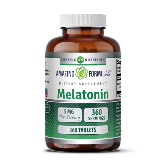 Amazing Formulas Melatonin 5 Mg Per Serving 360 Tablets Supplement | Non-GMO | Gluten Free | Made in USA